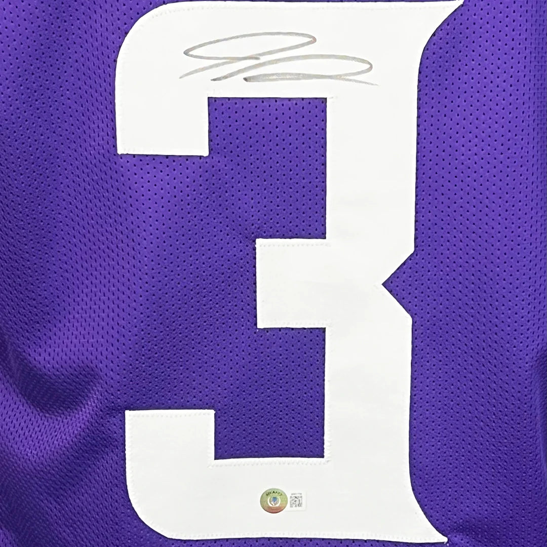Minnesota Viking Jordan Addison Hand Signed Autographed Custom Purple Jersey with Beckett COA