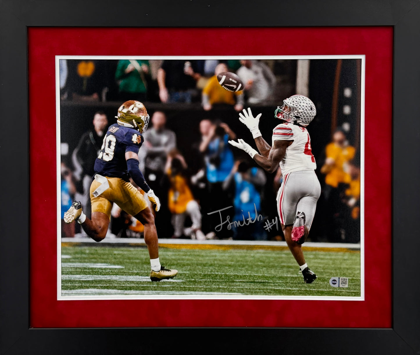 Jeremiah Smith Signed Autographed Ohio State Buckeyes 16x20 Photo Custom Framed Swau COA