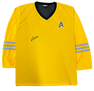 William Shatner Hand Signed Autographed Star Trek Yellow Custom Shirt JSA COA