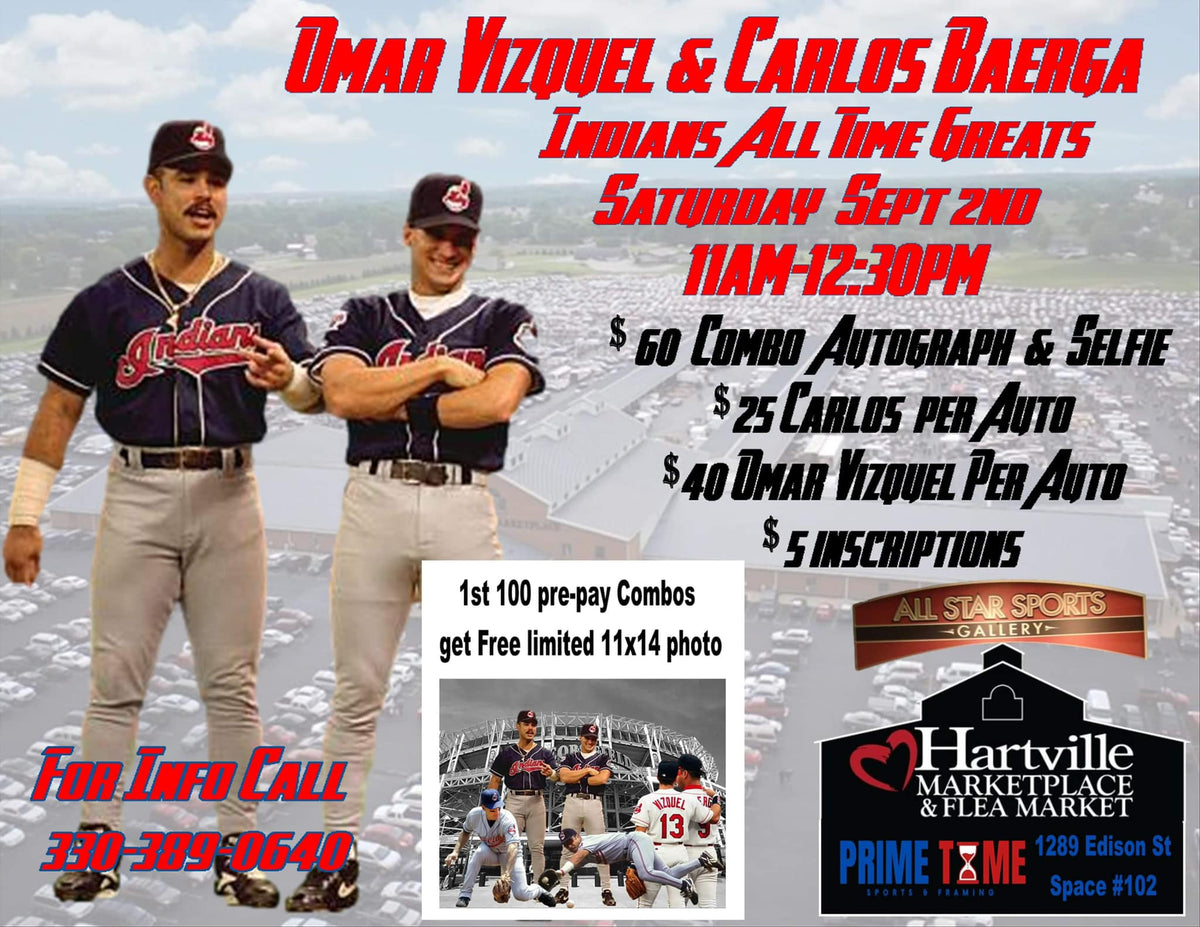 Cleveland Indians Omar Vizquel & Carlos Baerga Auto Tickets – Prime Time  Sports