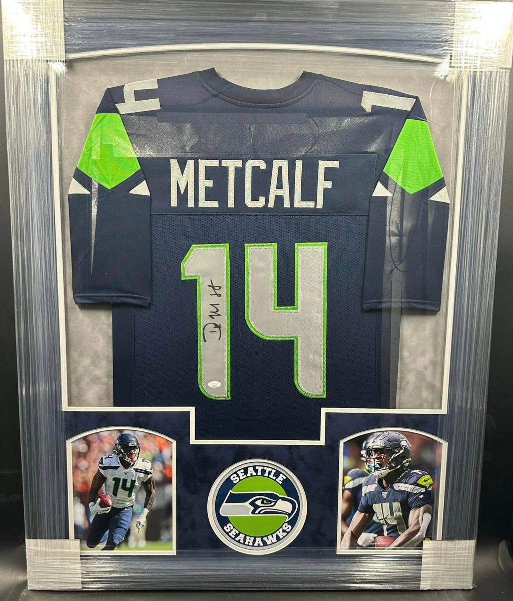 Seattle Seahawks DK Metcalf Signed Jersey Framed Suede Matted
