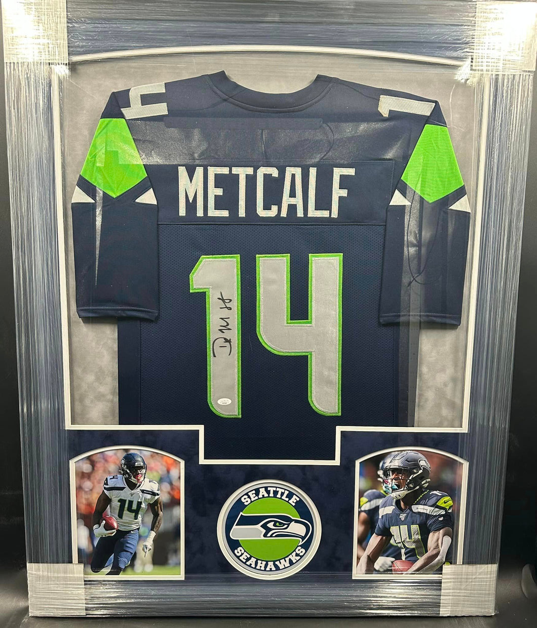 Seattle Seahawks DK Metcalf Signed Jersey Framed & Suede Matted with JSA COA