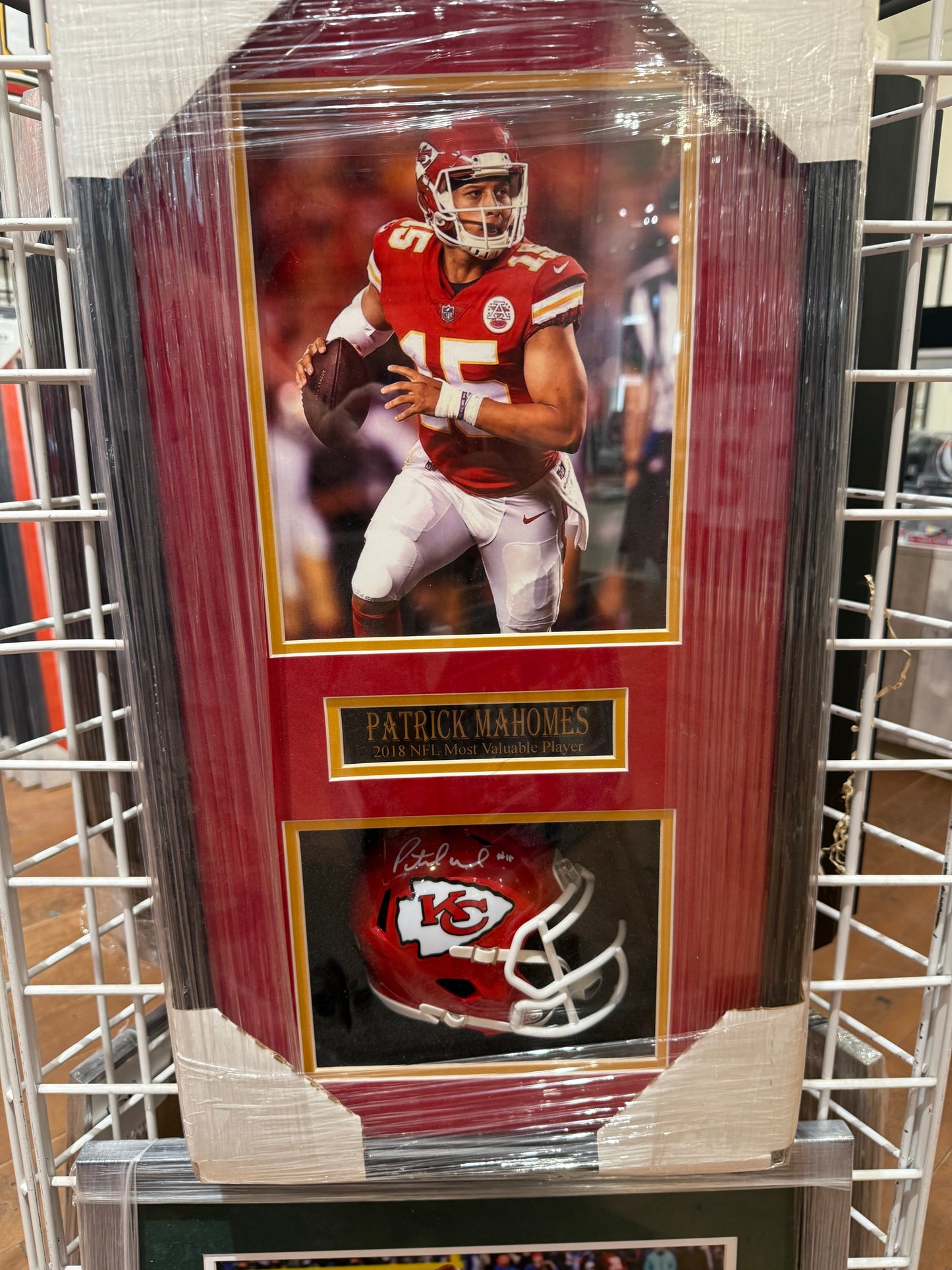 Kansas City Chiefs Patrick Mahomes Signed Autographed Mini Helmet Custom Framed JSA COA