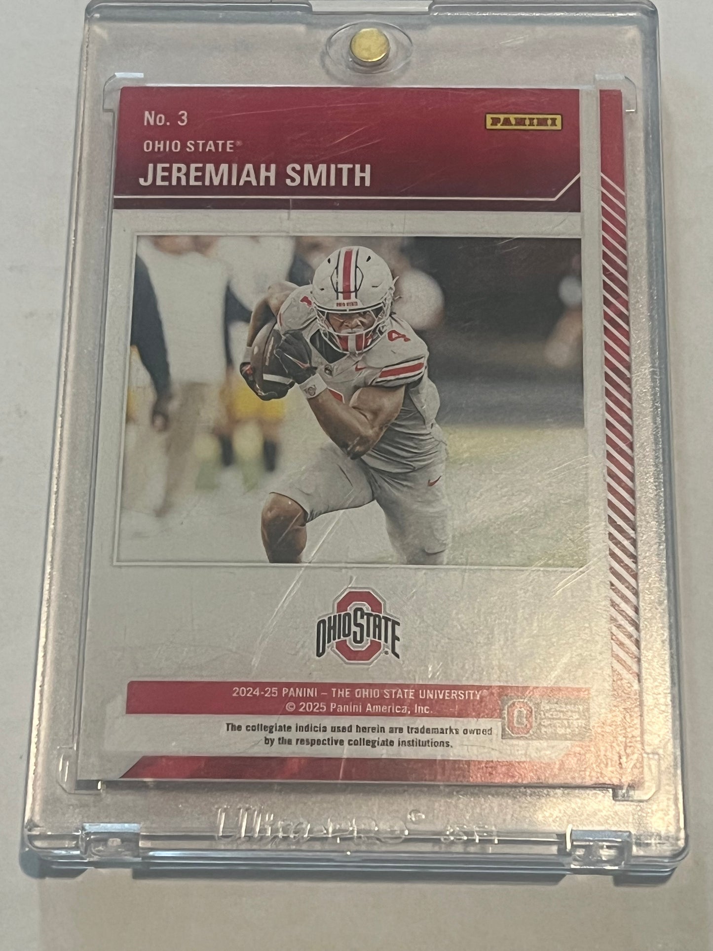 Pre-Sale Jeremiah Smith Hand Signed Autographed 2024-25 The Ohio State University Panini College Contenders School Colors Card #3