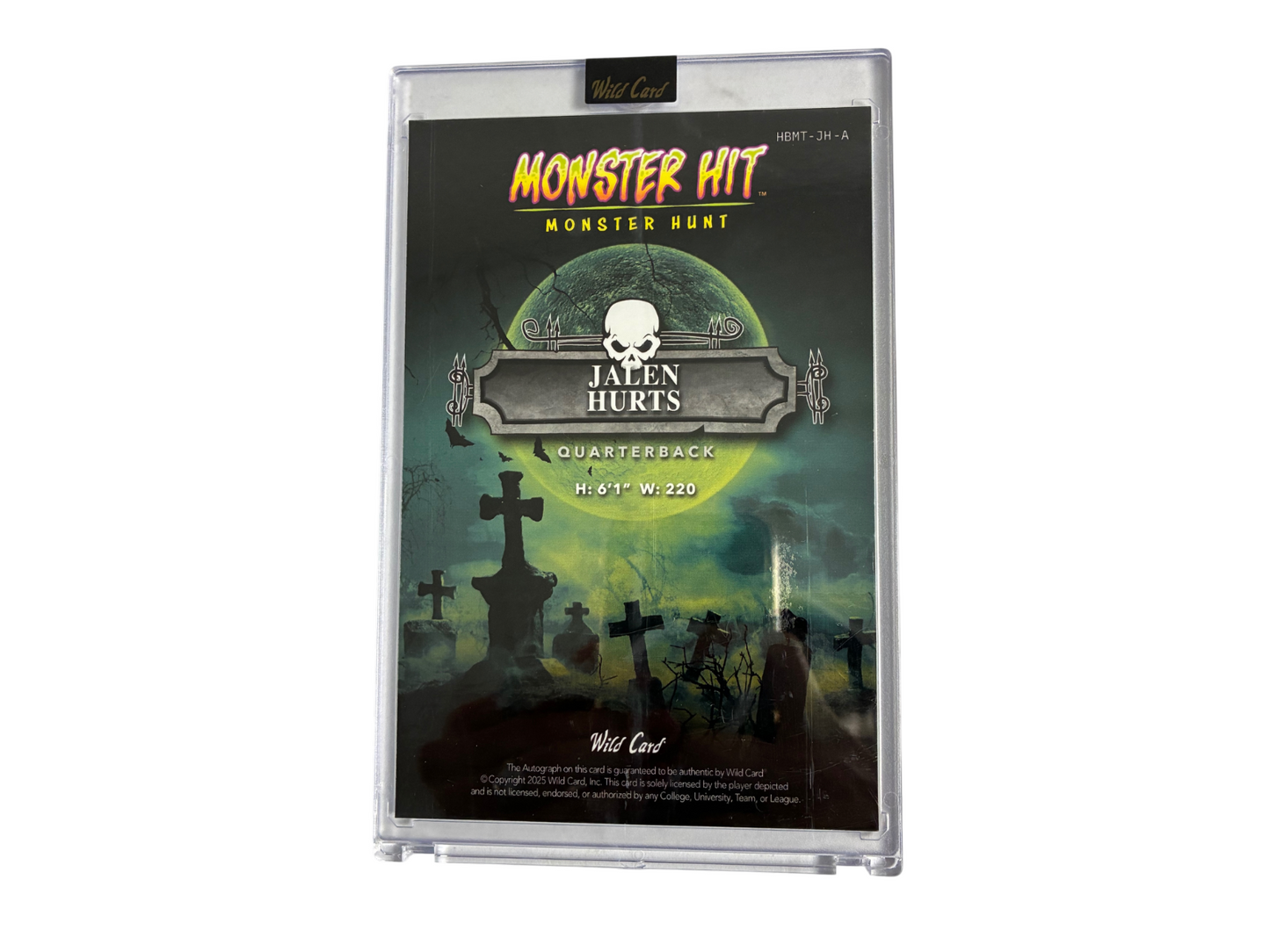 Jalen Hurts Eagles Wild Card Monster Hunt Monster Hit Oversized Auto TRUE 1/1