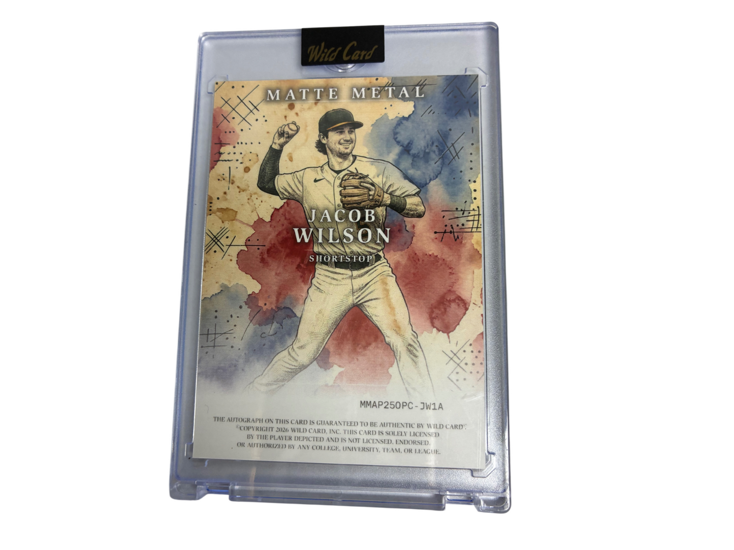 Jacob Wilson Autographed Matte Metal True 1 of 1 Rookie Wild Card