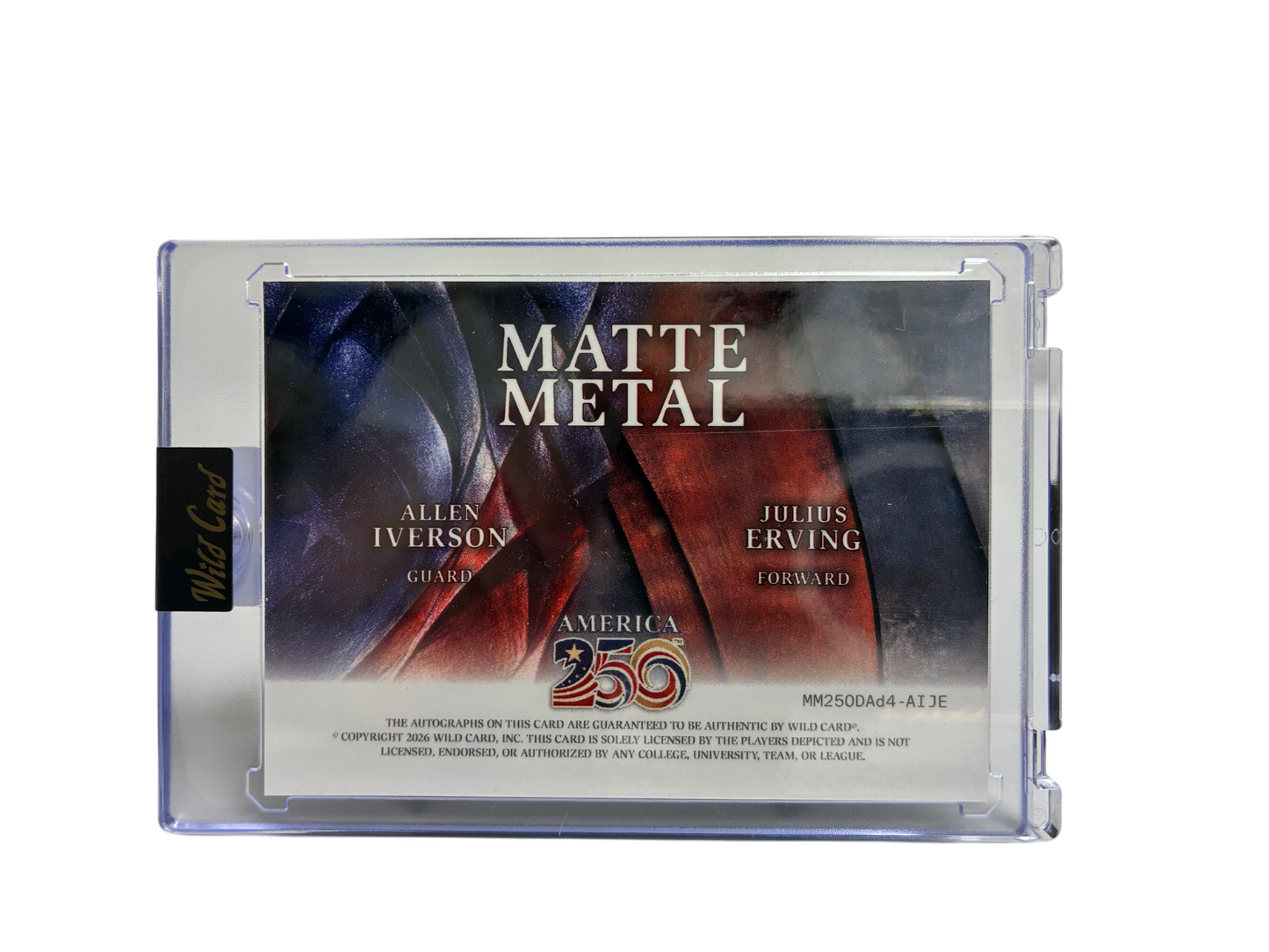Wild Card Matte Metal 2026 Allen Iverson Autograph #MMPEGa5-AIA 76ers