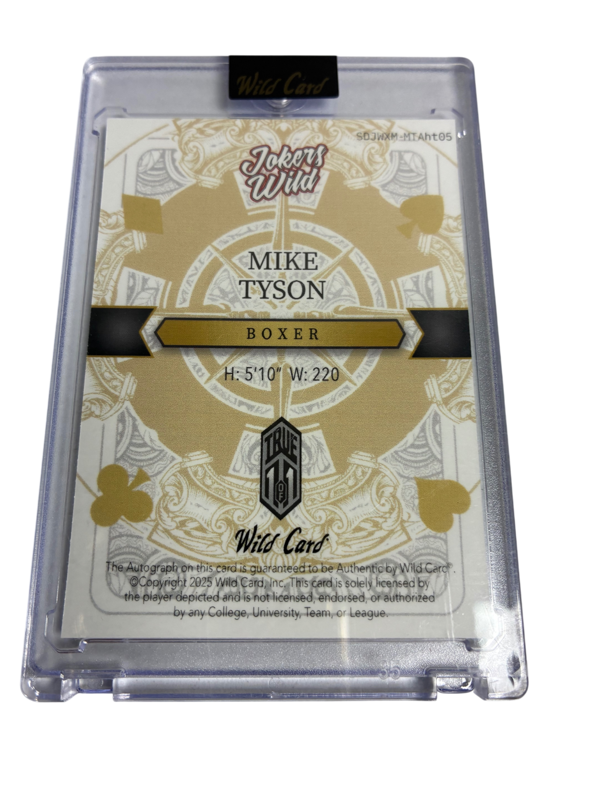 Mike Tyson True 1/1 Autograph Holiday Joker Auto Wild Card
