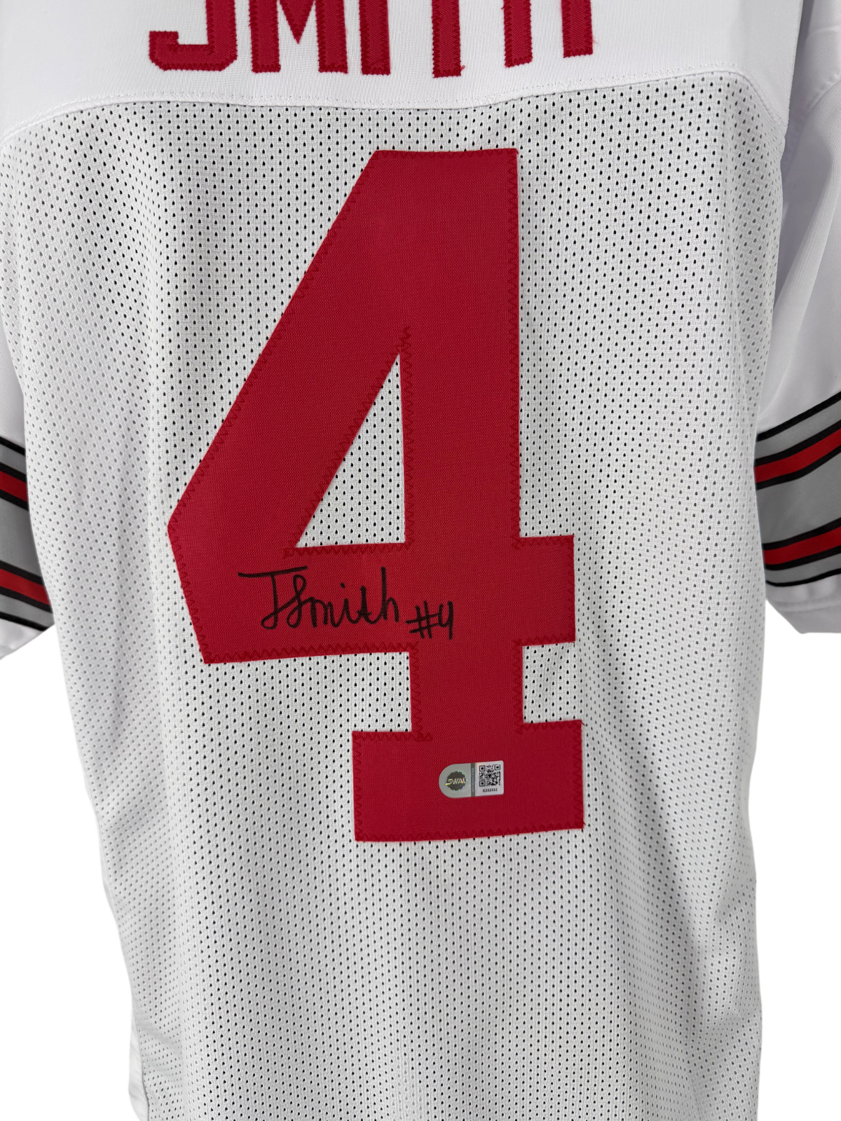 Jeremiah Smith Signed Autographed Buckeyes White Custom Jersey SWAU COA