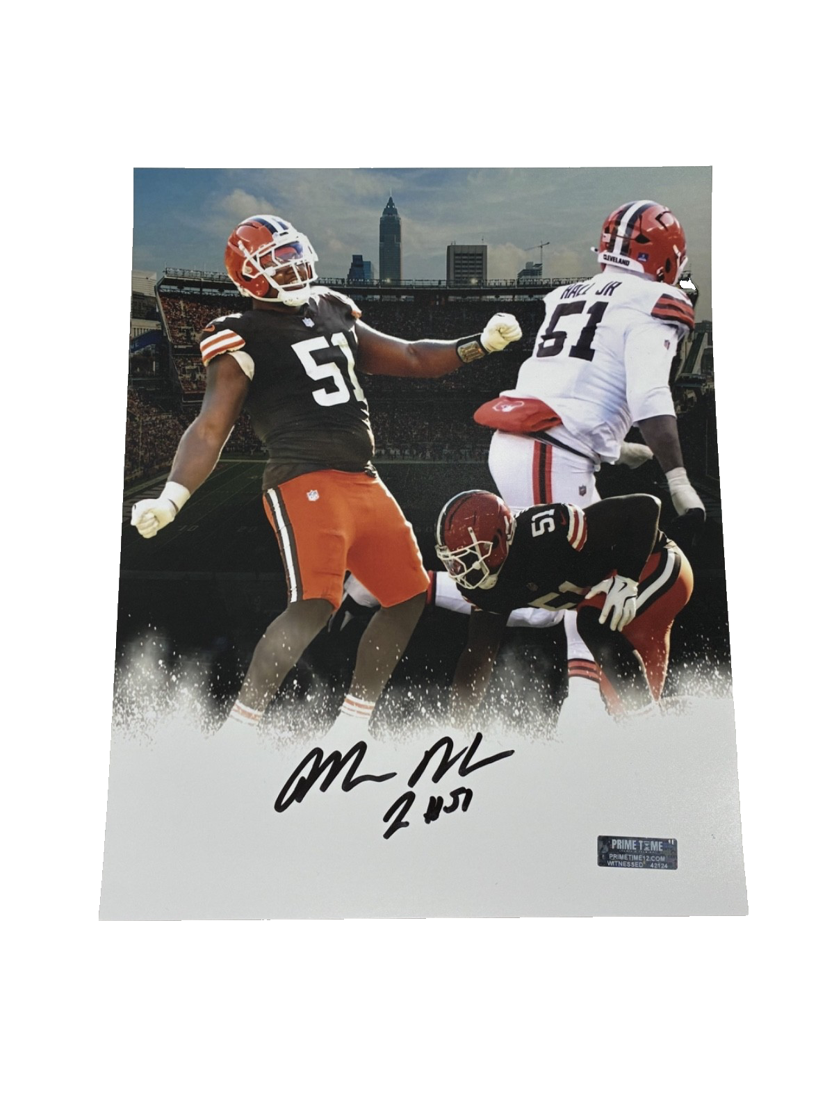 Micheal Hall Jr. Signed Autographed Browns 8x10 Custom Photo Prime Time Witness