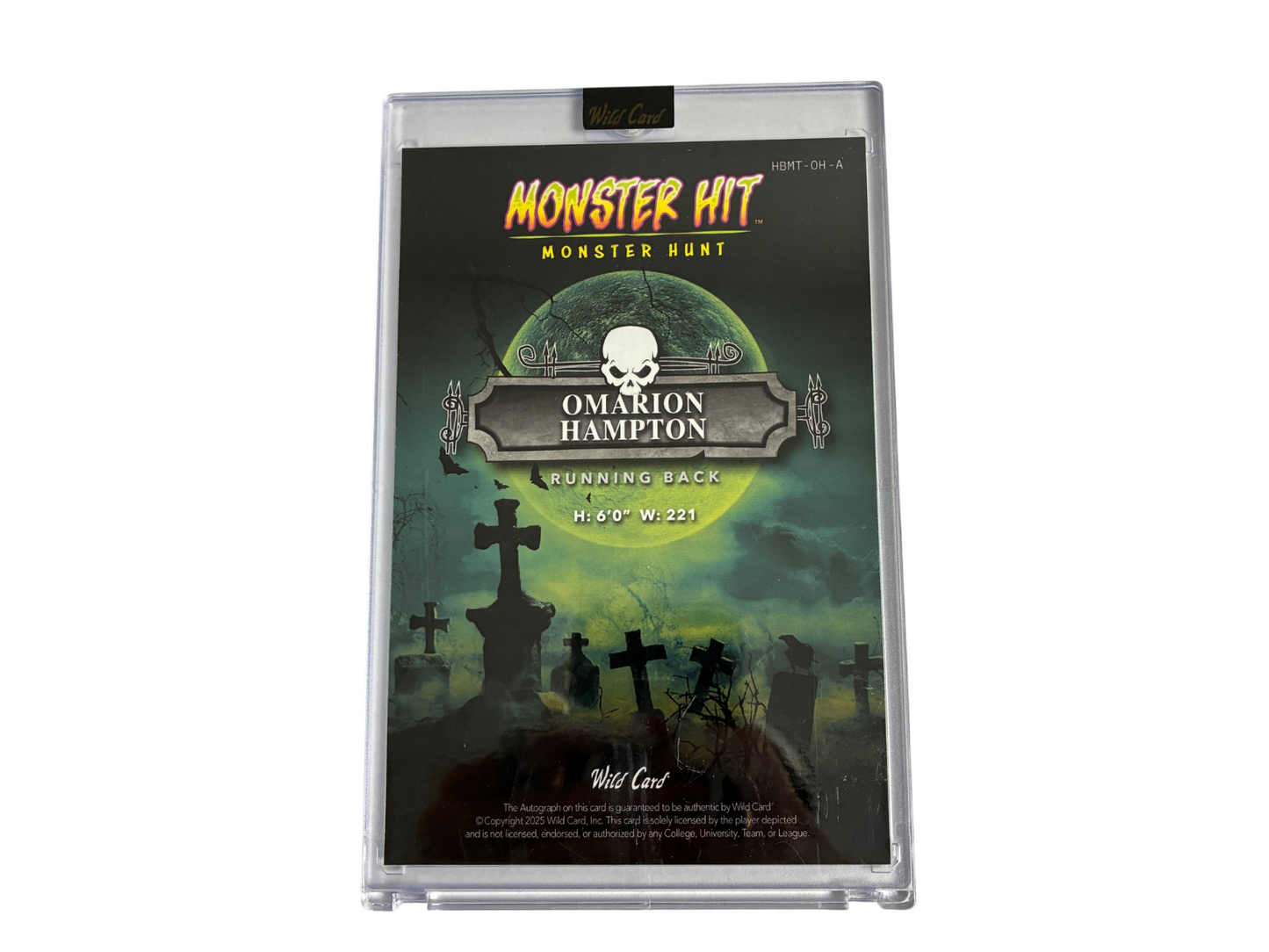 Omarion Hampton Chargers Wild Card Monster Hunt Monster Hit Oversized Auto 1/1