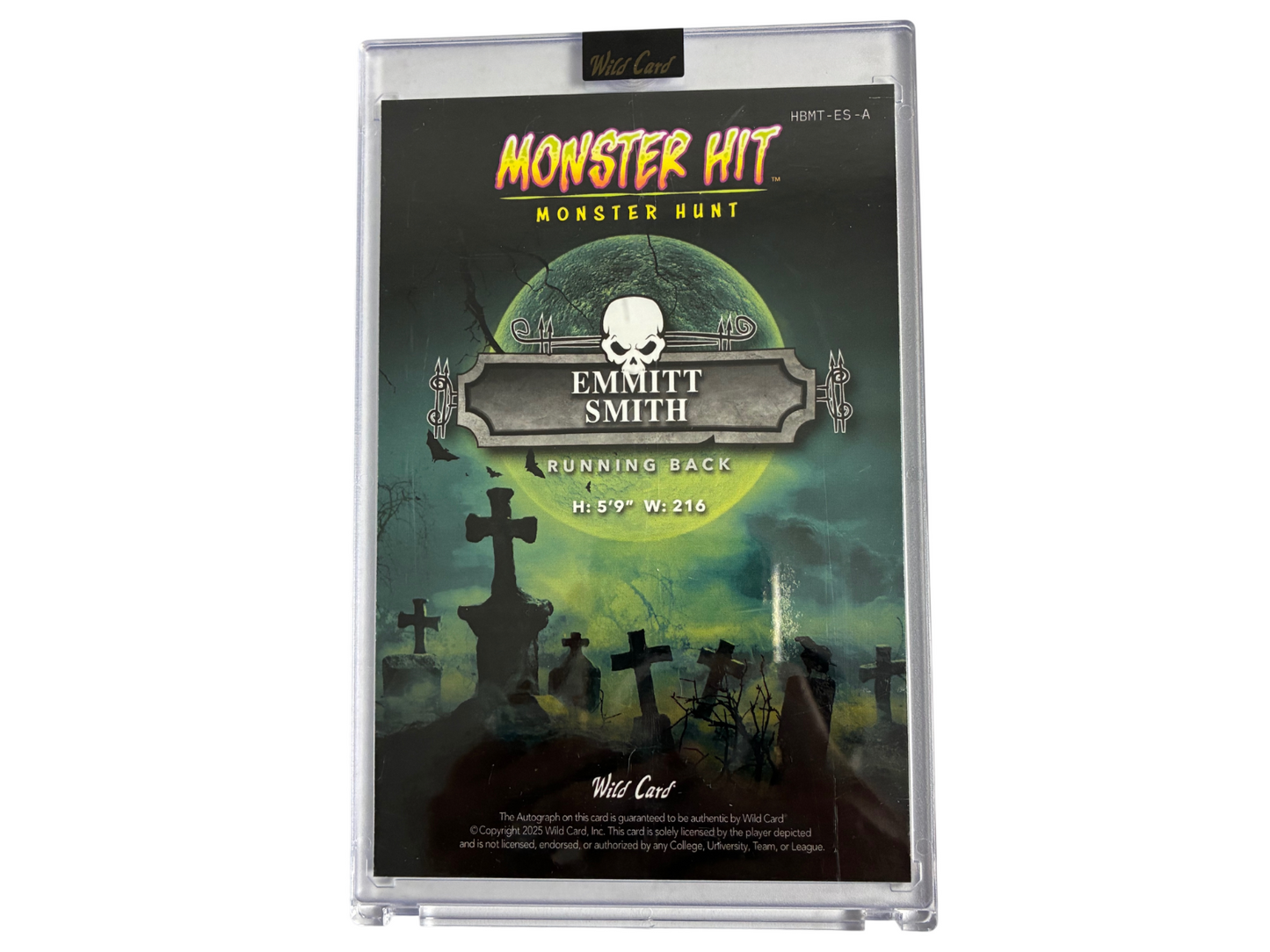Emmit Smith Cowboys Wild Card Monster Hunt Monster Hit Oversized Auto TRUE 1/1