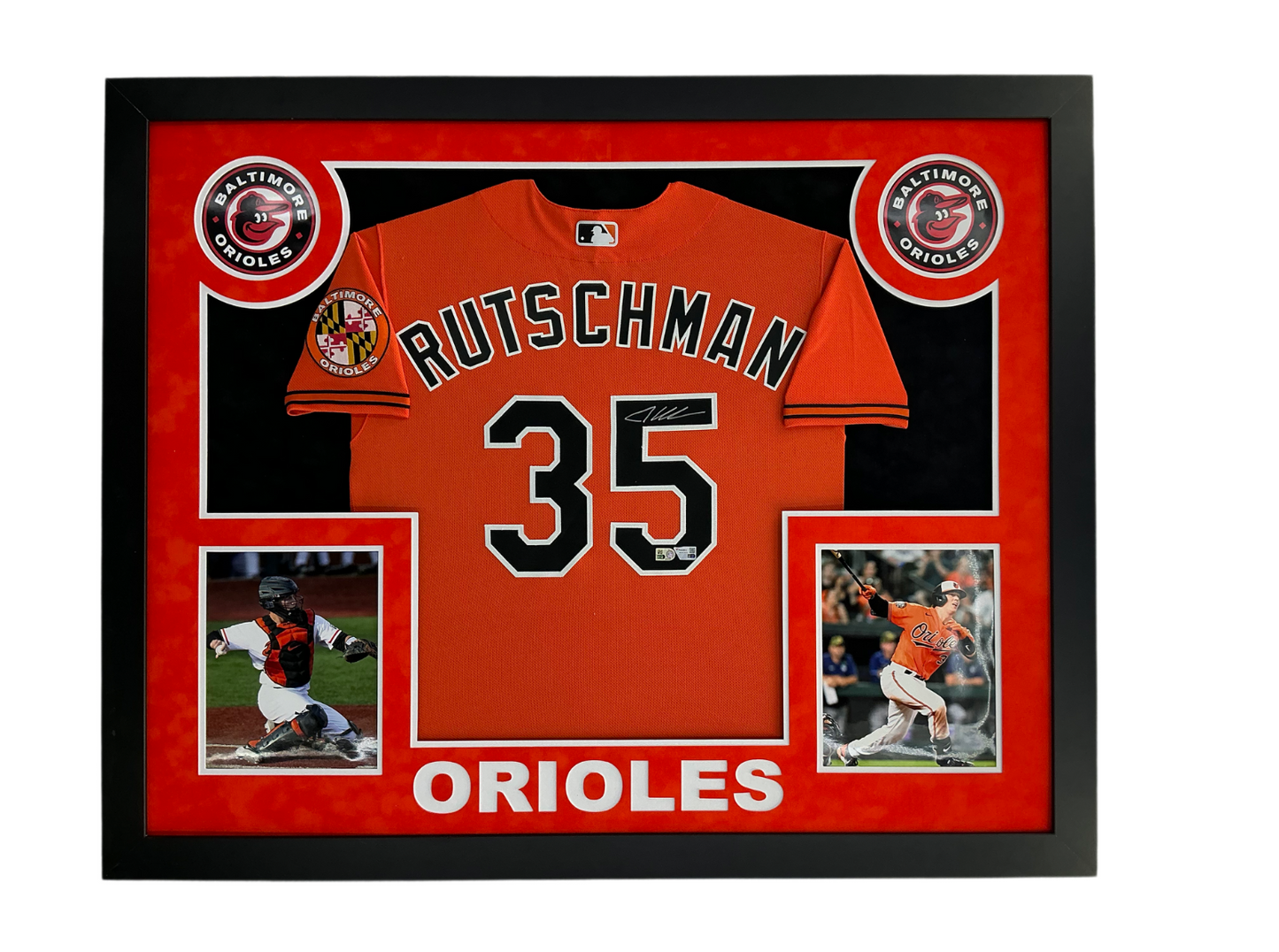 Adley Rutschman Signed Autographed Orioles Custom Framed Jersey Fanatics COA
