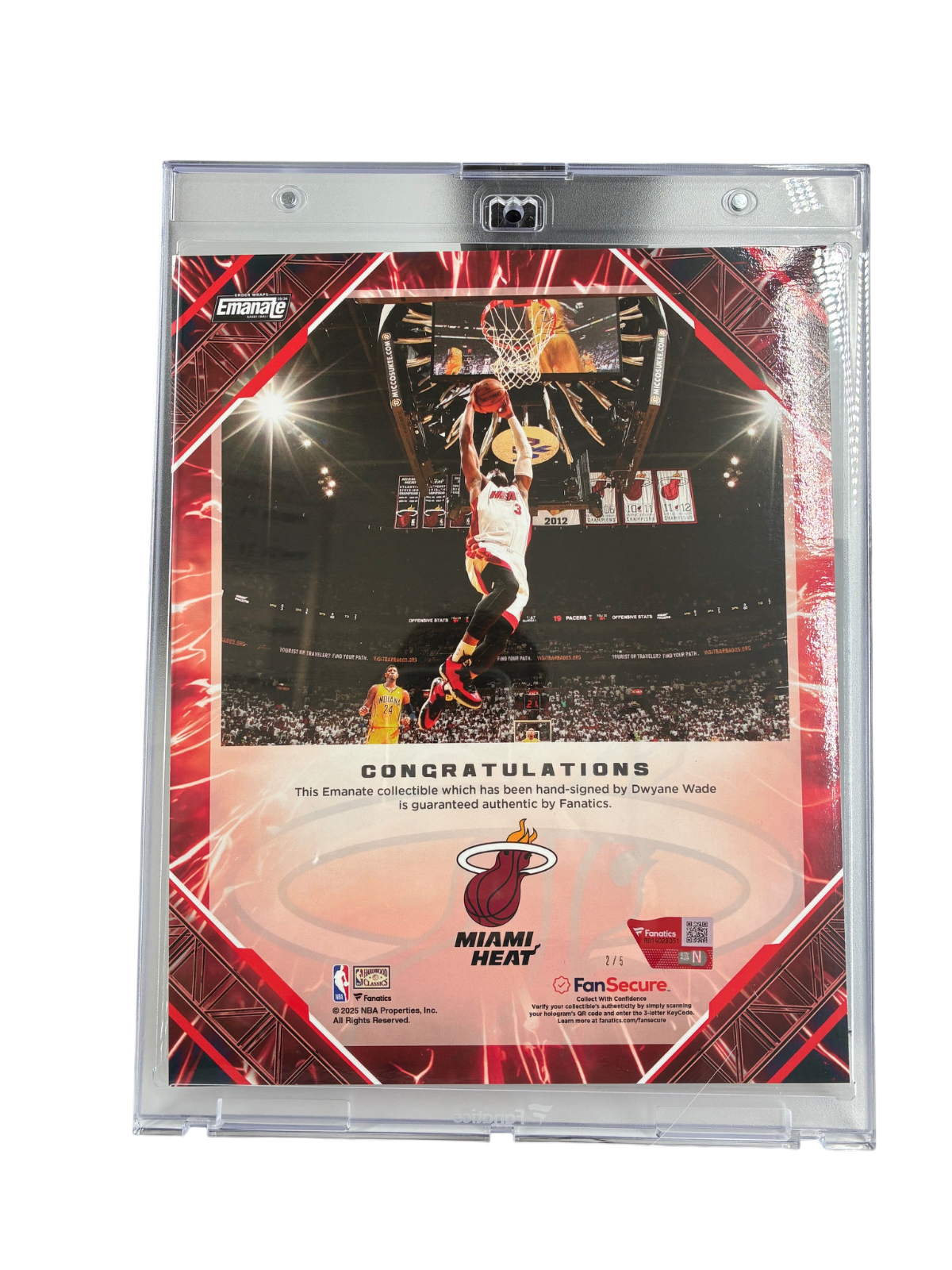 Dwayne Wade Signed Autographed Heat Fanatics Emanate 8x10 2/5 RARE