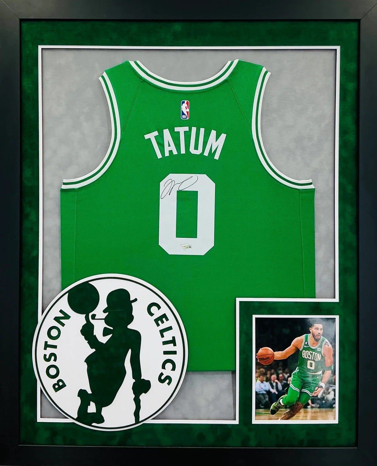 Jayson Tatum Signed Autographed Boston Jersey Custom Framed Fanatics Coa