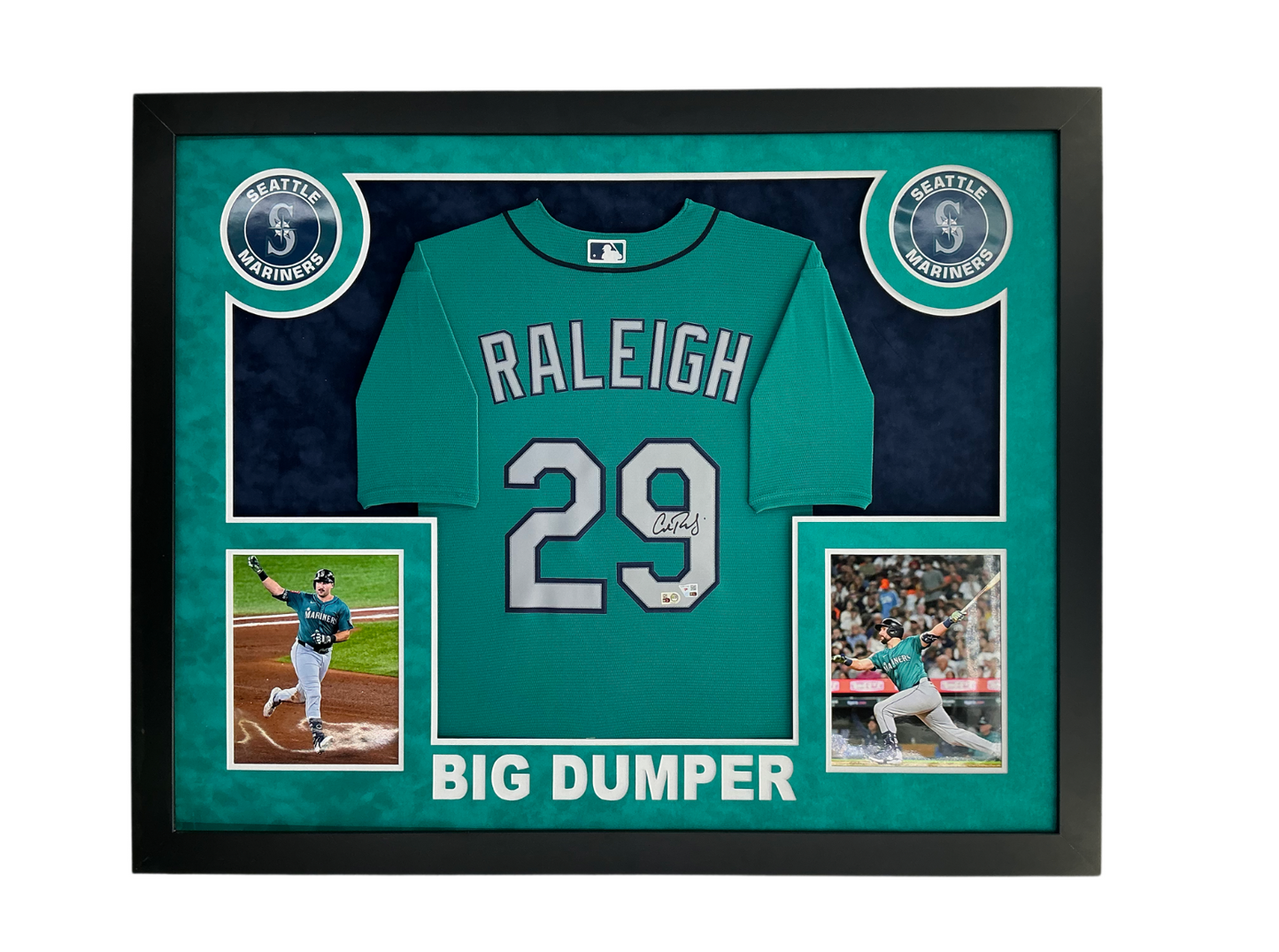 Cal Raleigh Signed Autographed Mariners Custom Framed Jersey Fanatics COA
