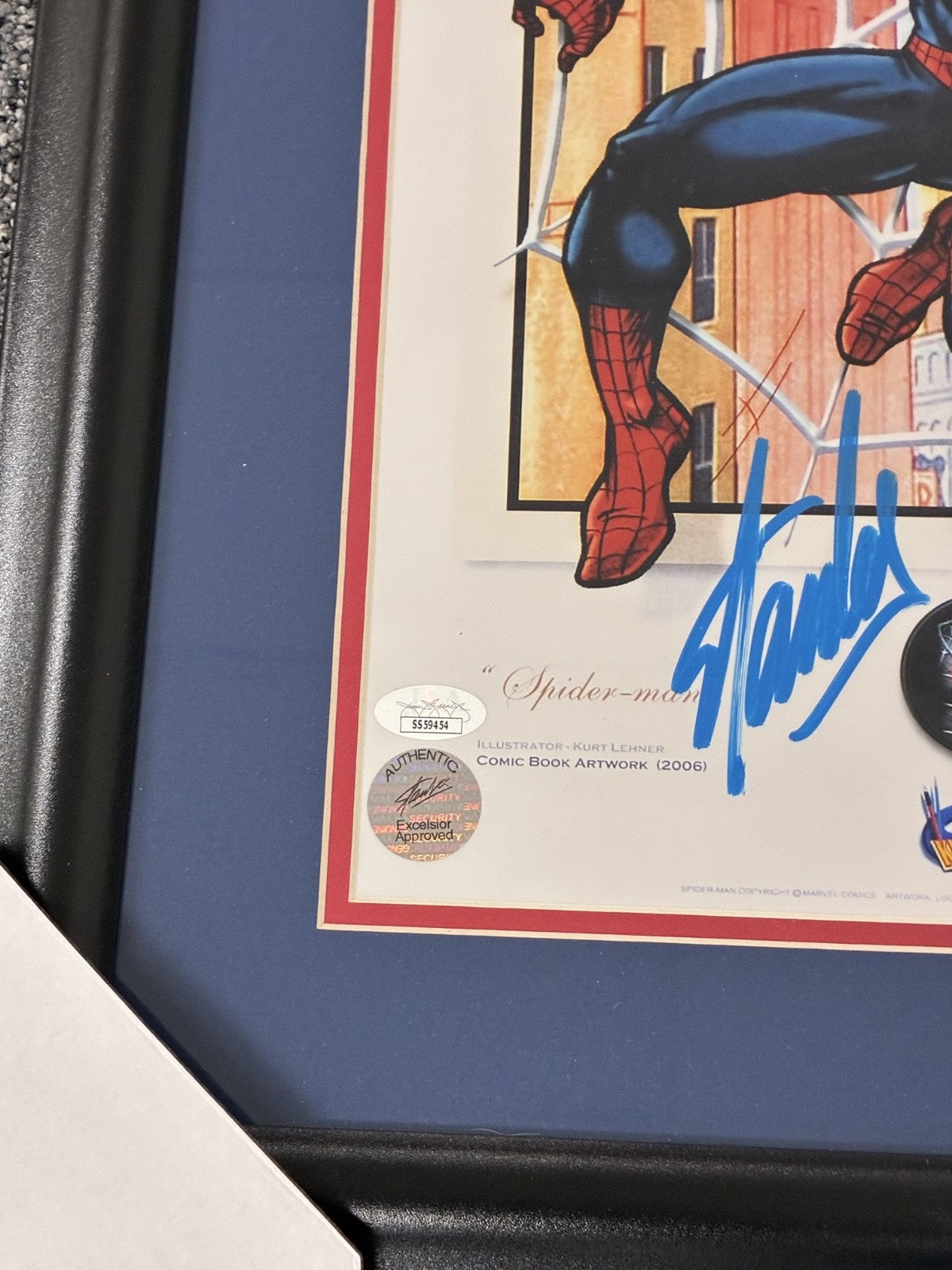 Stan Lee Signed Autographed Spiderman Custom Framed Photo JSA COA