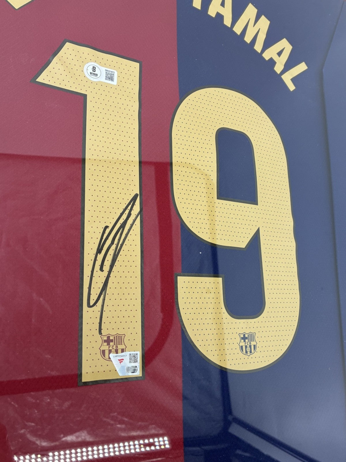 Lamine Yamal Signed Autographed Barcelona Jersey Custom Framed BAS/Fanatics COA