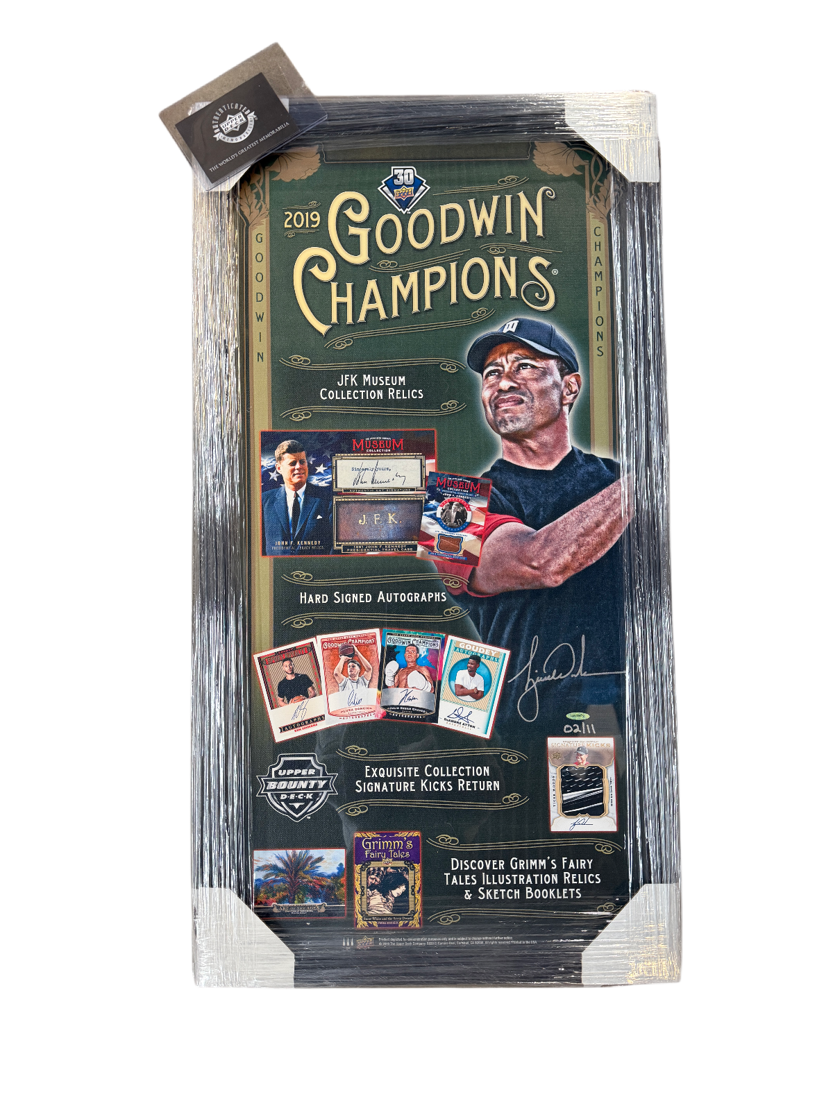 Tiger Woods Signed Autographed Goodwin Champions 38x20 Framed Canvas Upper Deck