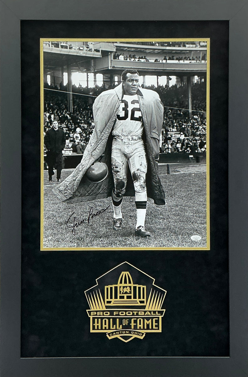 Jim Brown - EXCLUSIVE PRO FOOTBALL HALL OF FAME PHOTO FRAMING 3D LOGO ...