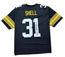 Load image into Gallery viewer, Pittsburgh Steelers Donnie Shell Hand Signed Autographed Custom Jersey HOF 20 Inscription JSA COA