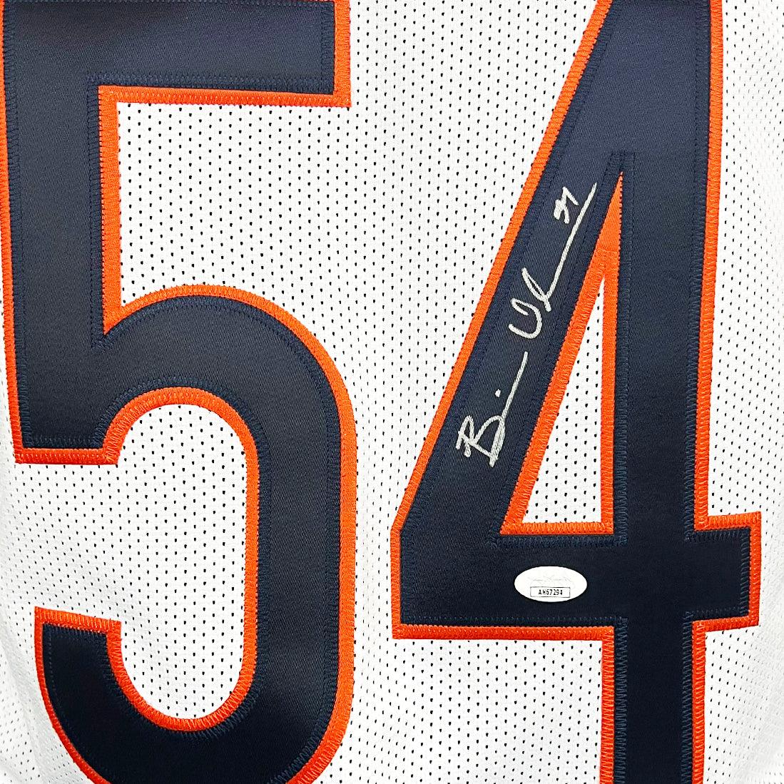 Chicago Bears Brian Urlacher Hand Signed Autographed Custom White Jersey with JSA COA