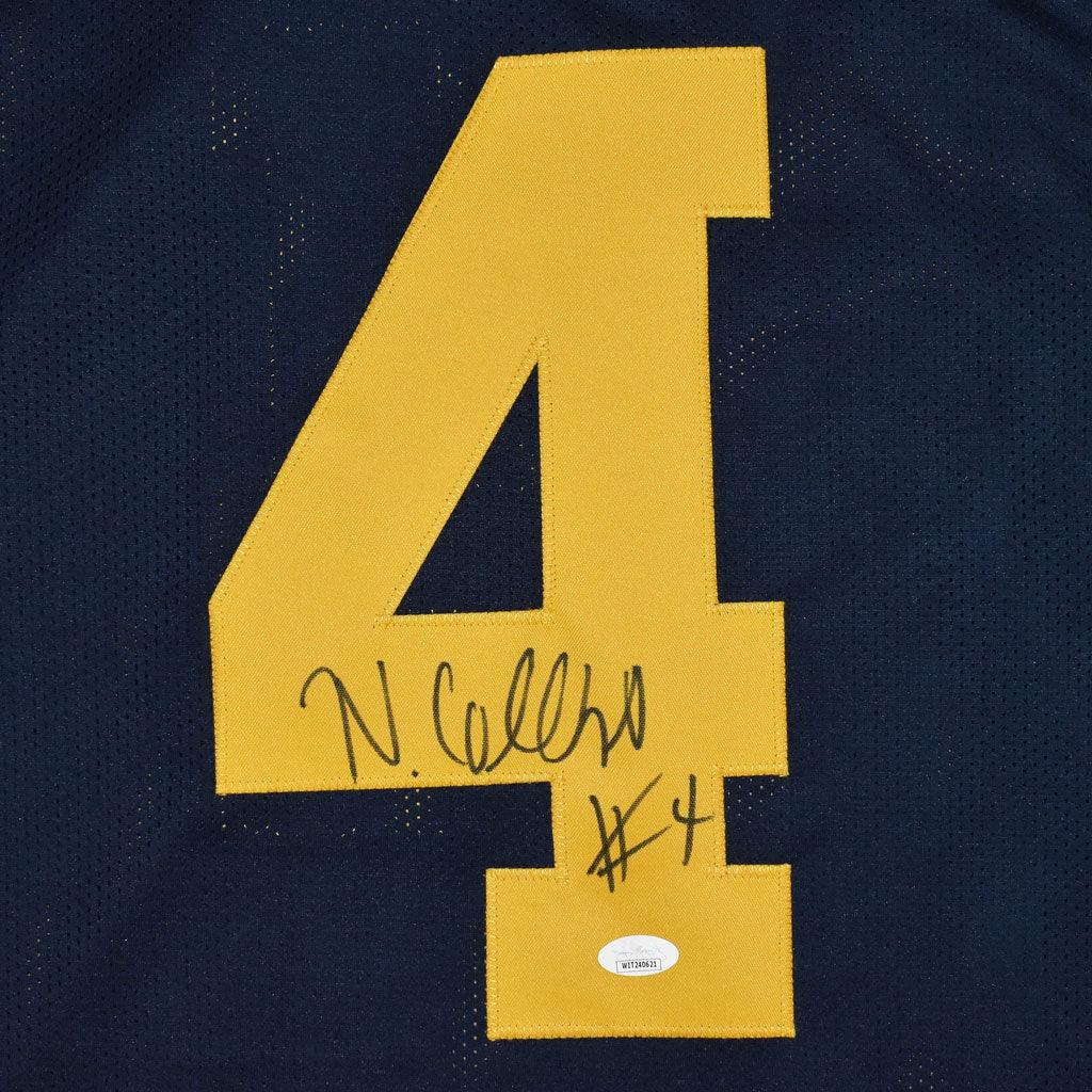 Michigan Wolverines Nico Collins Hand Signed Autographed Custom Blue Jersey with JSA COA