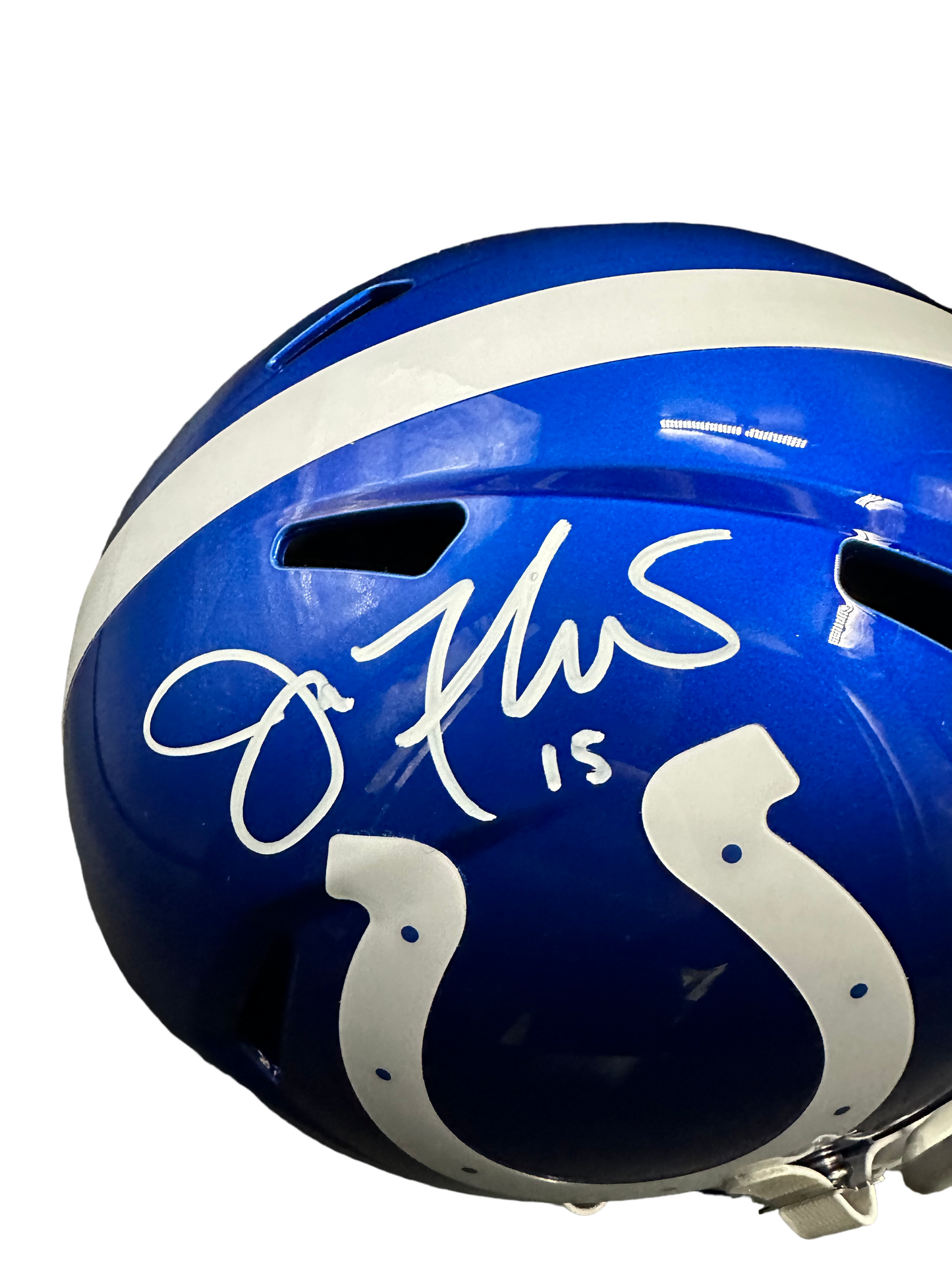Indianapolis Colts Joe Flacco Hand Signed Autographed Full Size Replica Helmet JSA COA