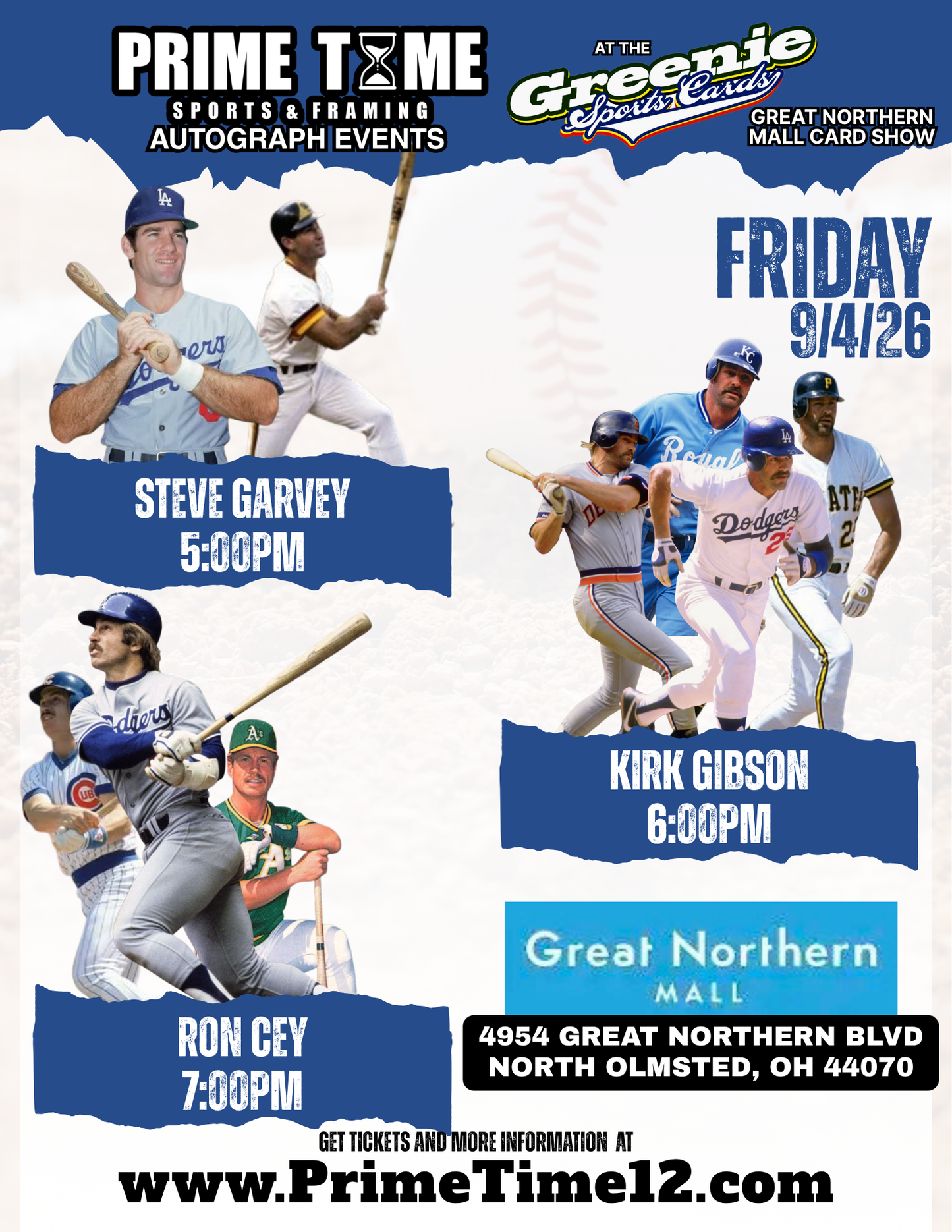 Kirk Gibson 9/4/26 at Great Northern Mall Pre-Sale ticket for autograph signing add on Inscription (3 WORDS OR LESS) THIS IS NOT FOR AN AUTOGRAPH THIS IS TO HAVE HIM ADD SOMETHING EXTRA TO YOUR AUTOGRAPH
