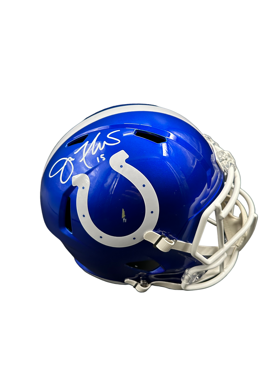 Indianapolis Colts Joe Flacco Hand Signed Autographed Full Size Replica Helmet JSA COA