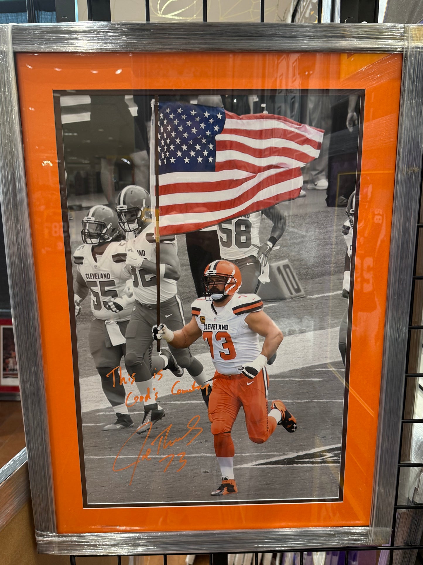 Cleveland Browns Joe Thomas Signed Autographed 14x24 Photo Custom Framed With Inscription COA