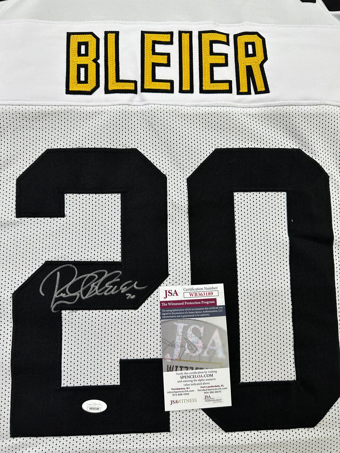 Pittsburgh Steelers Rocky Bleier Hand Signed Autographed Custom Jersey JSA COA