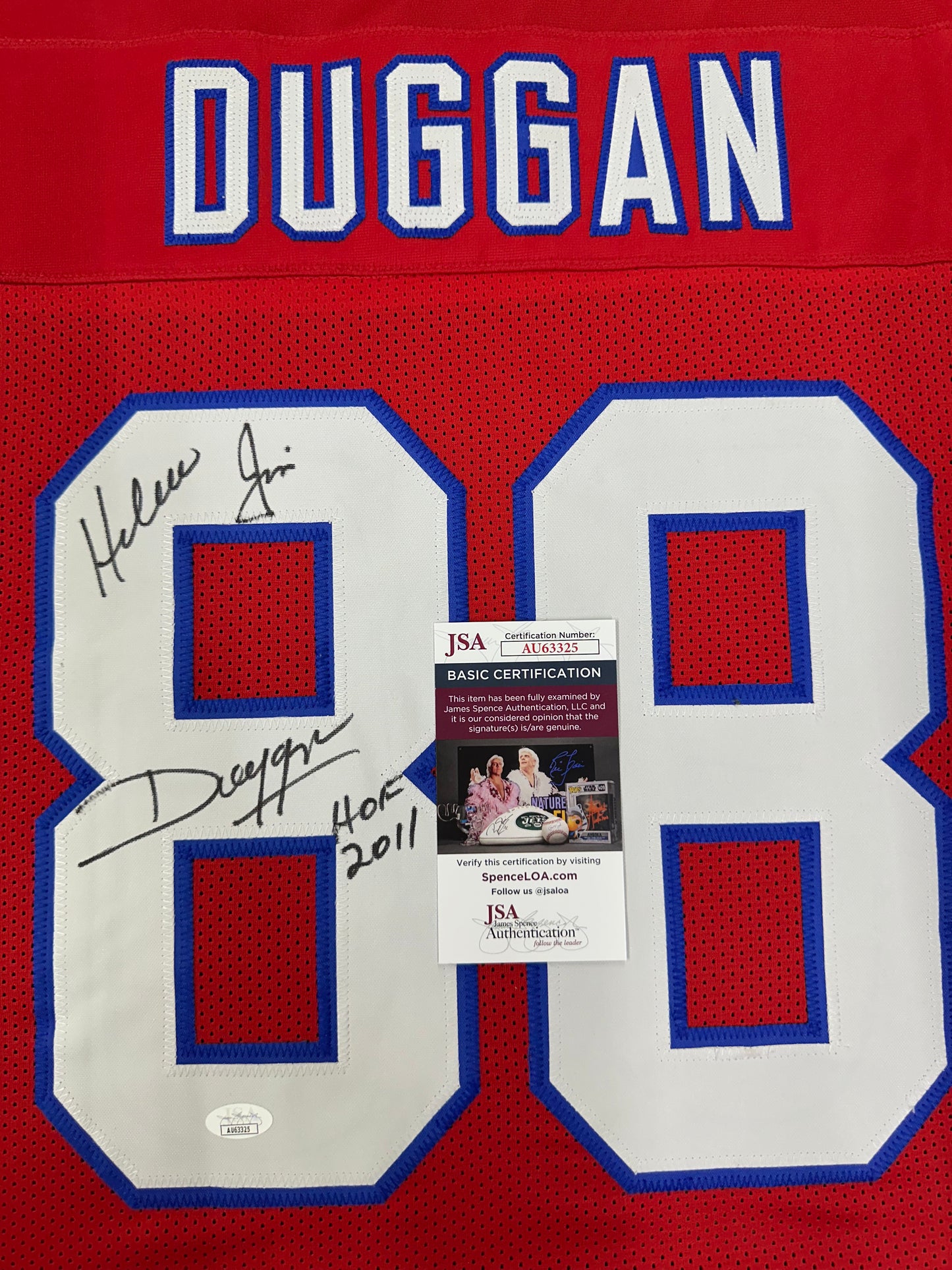 Hacksaw Jim Duggan WWE Superstar Hall of Fame 2011 Hand Signed Autographed Custom Jersey JSA COA