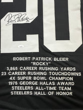 Load image into Gallery viewer, Pittsburgh Steelers Rocky Bleier Hand Signed Autographed Custom Stat Jersey JSA COA