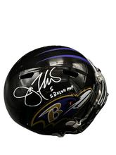 Load image into Gallery viewer, Baltimore Ravens Joe Flacco Hand Signed Autographed Full Size Replica Helmet “Super Bowl MVP XLVII” Inscription JSA COA