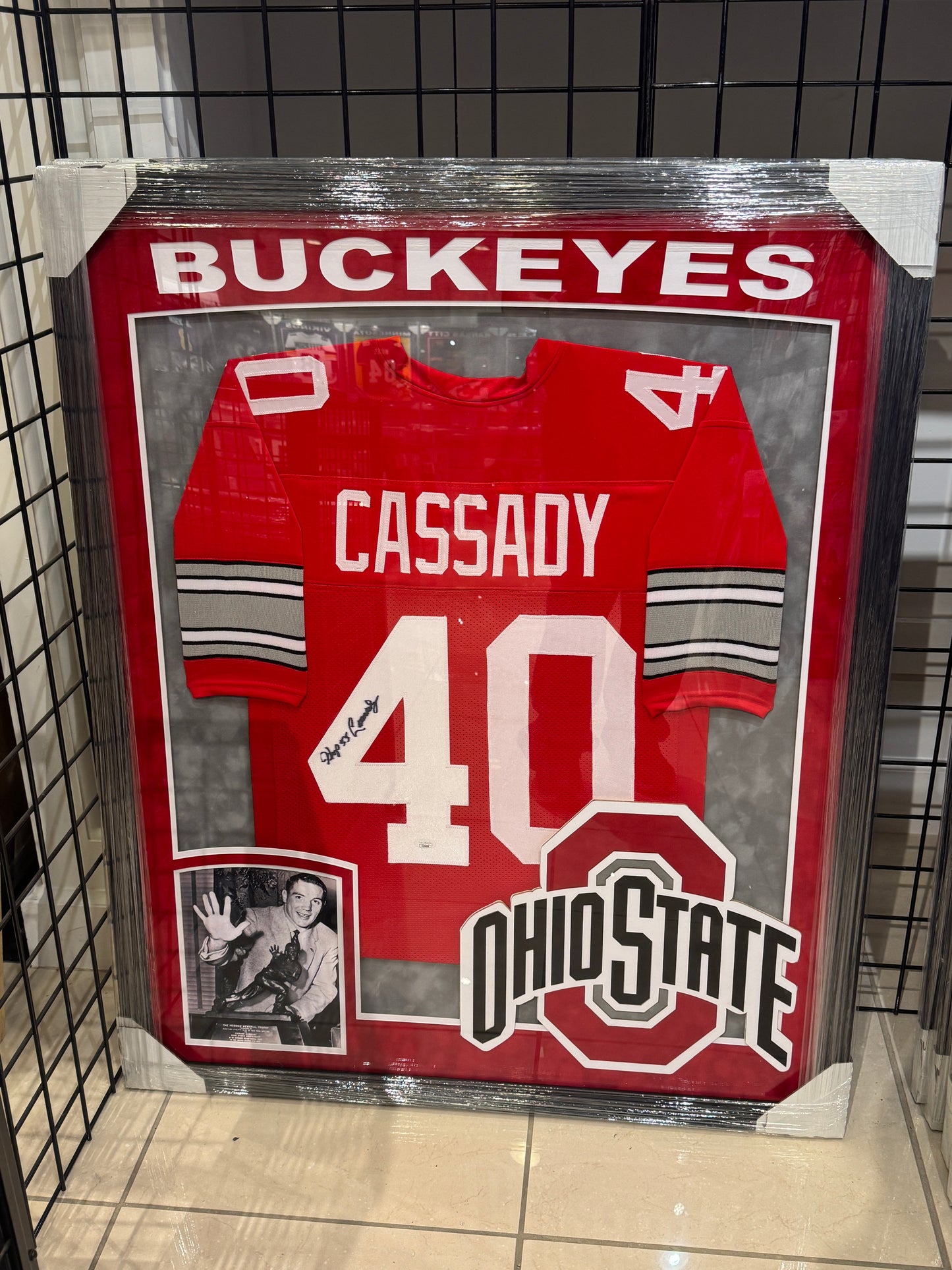 Ohio State Buckeyes Hop Along Cassady Hand Signed Autographed Jersey Custom Framed JSA COA