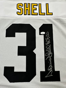 Pittsburgh Steelers Donnie Shell Hand Signed Autographed Custom Jersey HOF 20 Inscription JSA COA