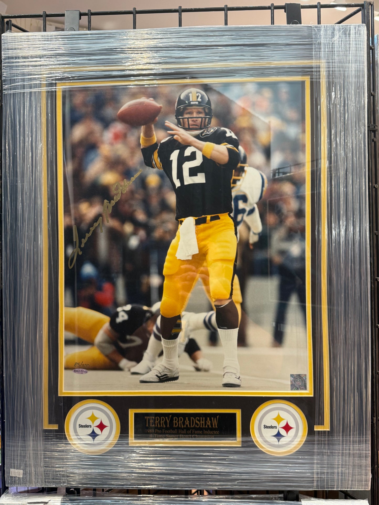 Pittsburgh Steelers Terry Bradshaw Signed Autographed 16x20 Photo Custom Framed COA