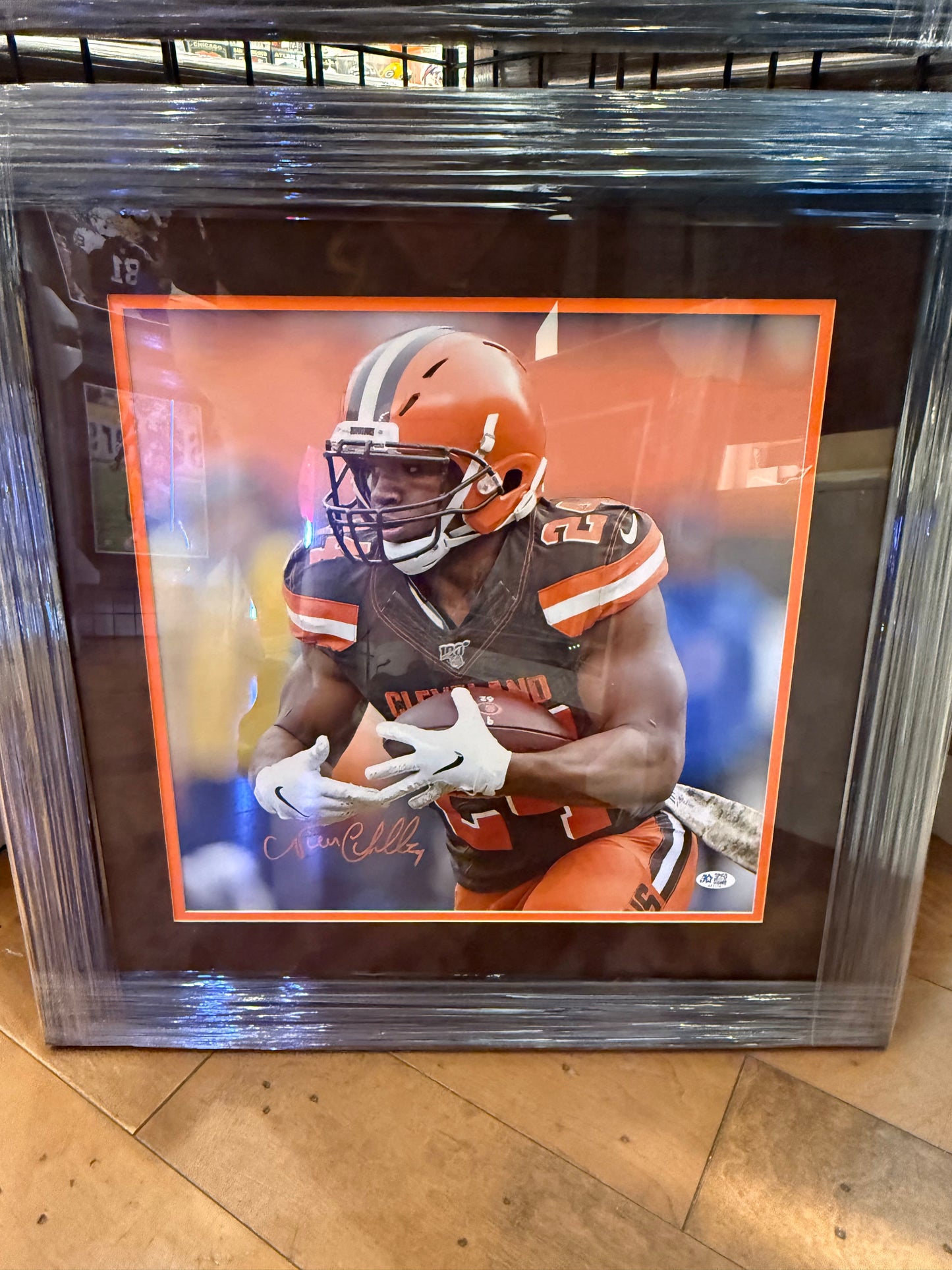 Cleveland Browns Nick Chubb Signed Autographed 11x14 Photo Custom Framed Five Star COA