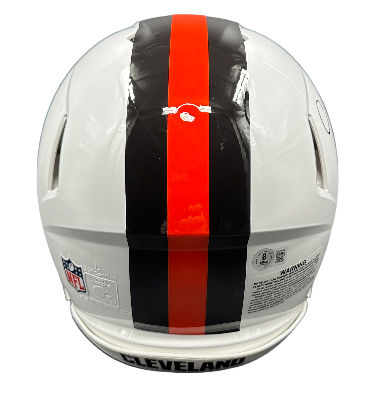 Cleveland Browns Nick Chubb Hand Signed Autographed Full Size Speed Authentic 2023 White Alternate Helmet with Beckett COA
