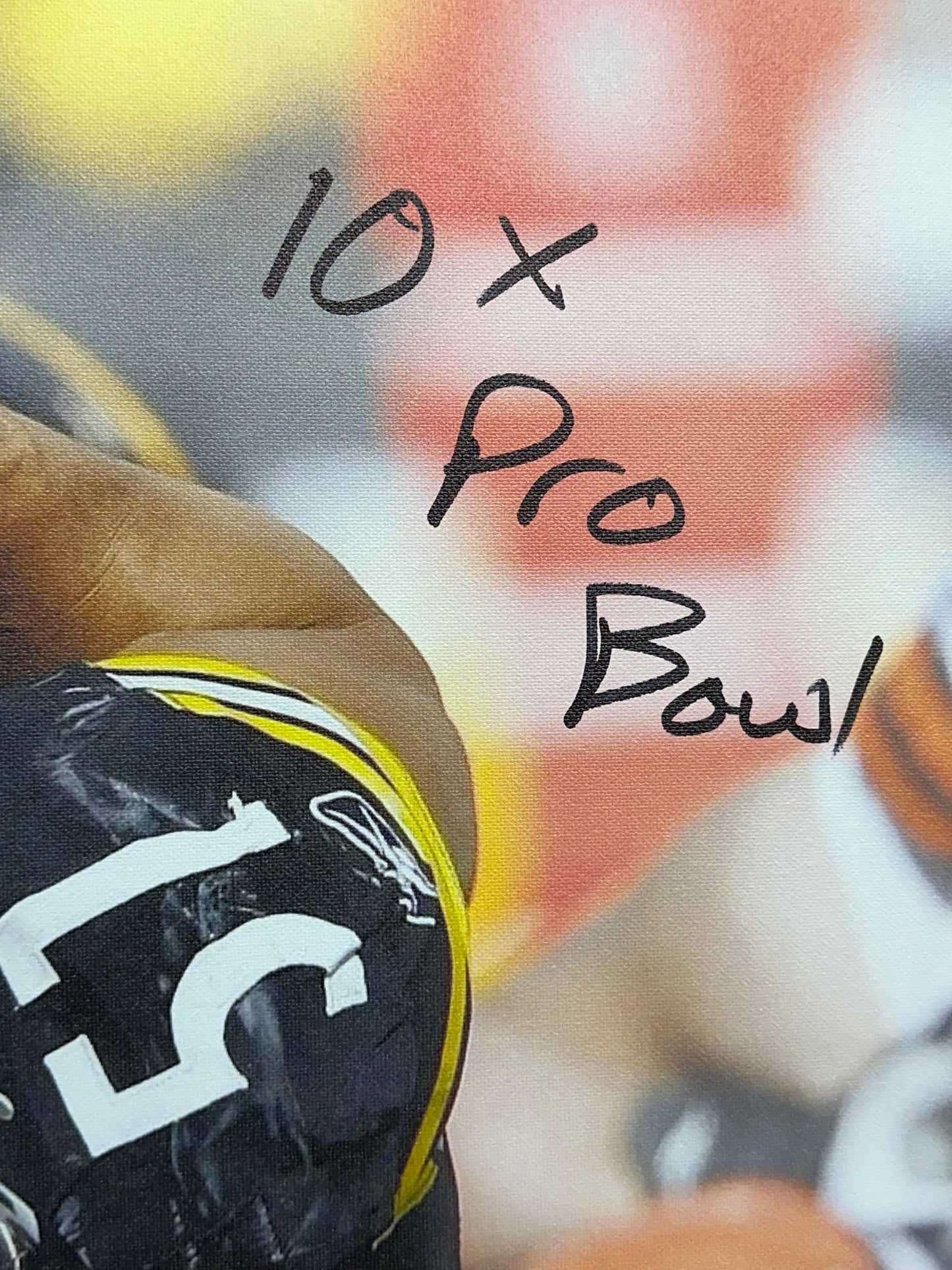 Cleveland Browns Joe Thomas Hand Signed Autographed 30x40 Canvas with Multiple Inscriptions with COA
