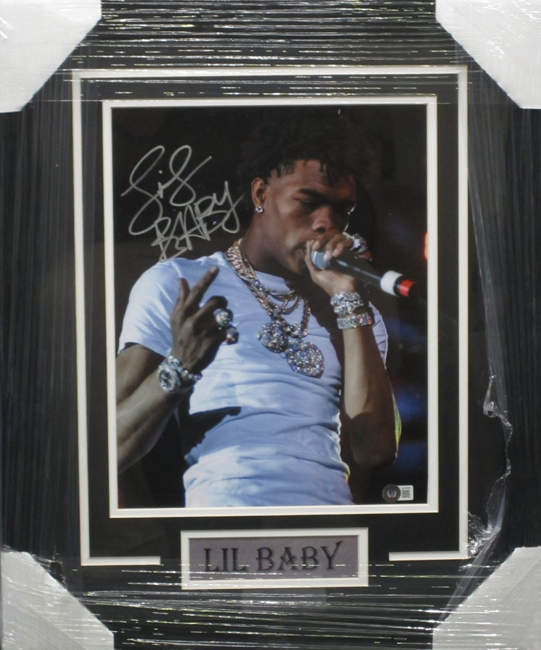 American Rapper Lil Baby Signed 11x14 Photo Framed & Matted with BECKETT COA