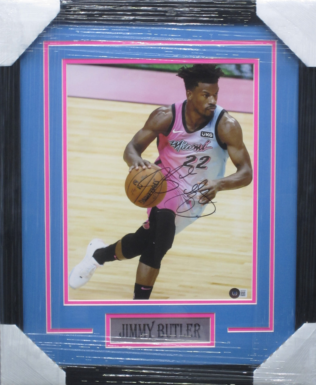 Miami Heat Jimmy Butler Signed 11x14 Photo Framed & Matted with BECKETT COA