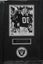 Load image into Gallery viewer, Oakland Raiders Jim Otto Signed 8x10 Photo with H.O.F 1980 Inscription Framed &amp; Matted with COA