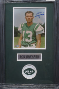 New York Jets Don Maynard Signed 8x10 Photo Framed & Matted with COA