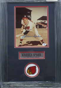 Milwaukee Braves Warren Spahn Signed 8x10 Photo Framed & Matted with COA