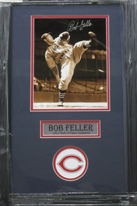 Cleveland Indians Bob Feller Signed 8x10 Photo Framed & Matted with COA