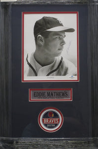 Milwaukee Braves Eddie Matthews Signed 8x10 Photo Framed & Matted with COA