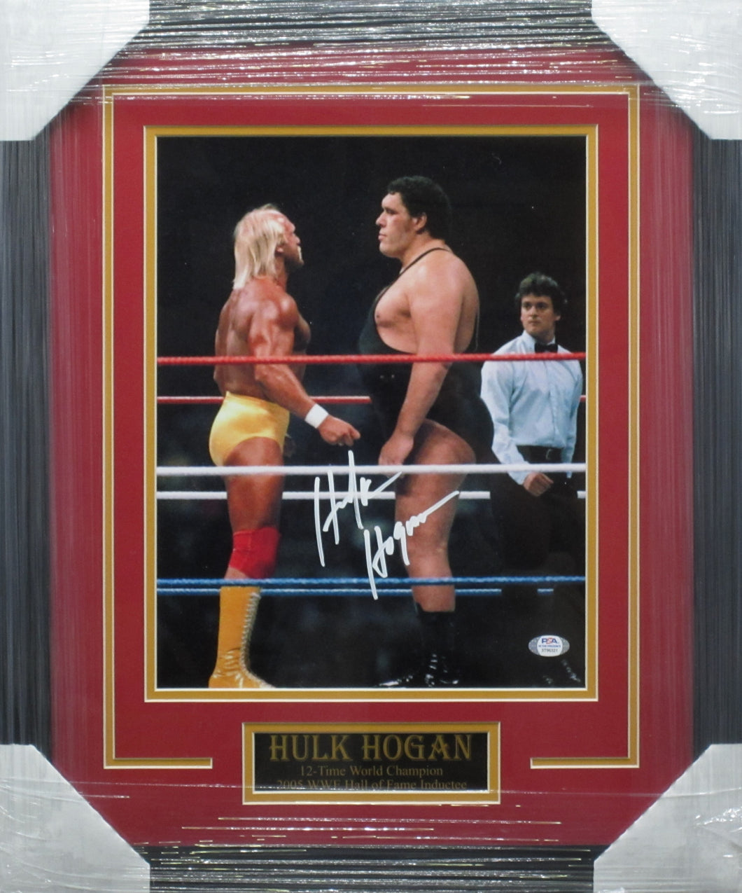 American Professional Wrestler Hulk Hogan Signed 11x17 Photo Framed & Matted with PSA COA