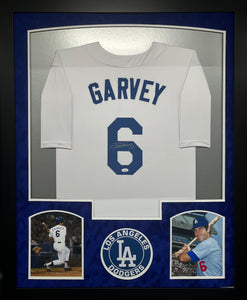 Los Angeles Dodgers Steve Garvey Signed Custom Jersey Framed & Suede Matted with JSA COA